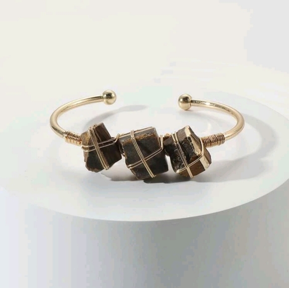 Hand Crafted Jewelry - Natural Crystal ~ Tiger's Eye Cuff Bracelet ~ New